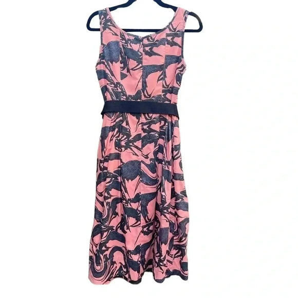 Adolfo Dominguez Pink Sleeveless Abstract Dress - Picture 6 of 7